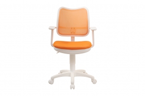 Кресло детское CH-W797 (белые колеса) Ткань/Сетка/Пластик/Металл, Оранжевый TW-96-1 (ткань)/Оранжевый (сетка)/Белый (пластик), Есть